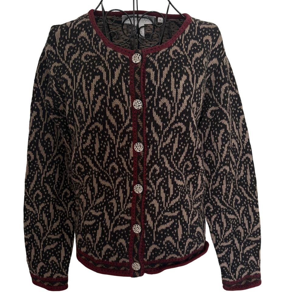Vintage Y2K Nomadic Traders Nordic Boho Cardigan Sweater Cotton Blend Artsy M